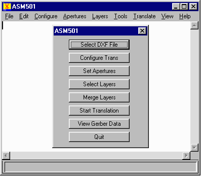 main menu control dialog