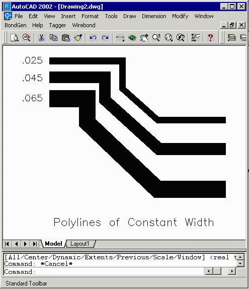 constant width polyline