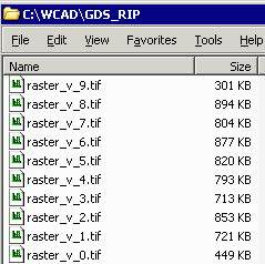 files generated by vertical raster striping