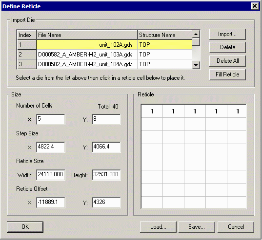 assigning product to each reticle position