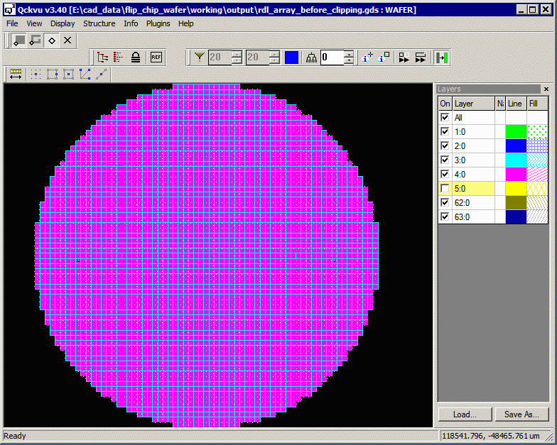 snapshot of RDL array before clipping