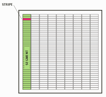 MEBES stripes are organized into vertical columns called segments.