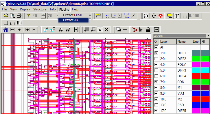 the Extract 3D pulldown