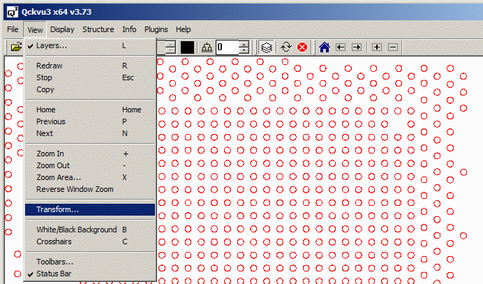 Qckvu3 pull down menu for View | Transform