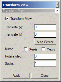 The Transformation Dialog before any values have been entered