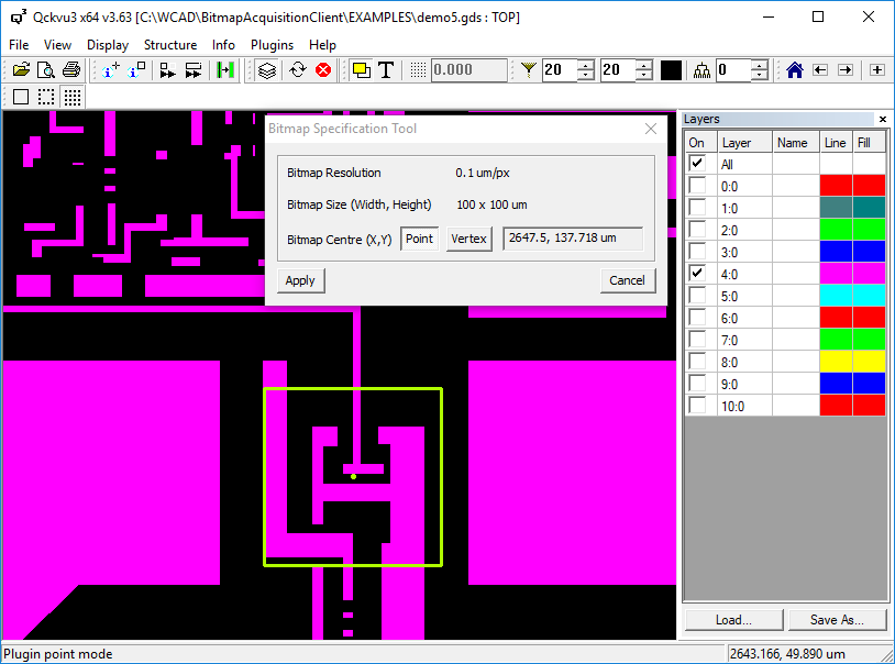 a Box is drawn showing the selected clip region.