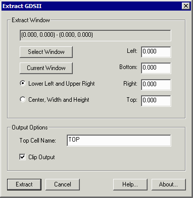 Extract GDSII Dialog Box