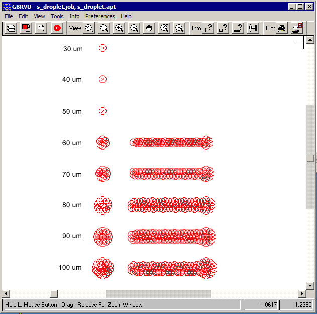 single droplet mode on with threshold = 51 um