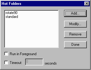 dialog to add and edit hot folder properties.