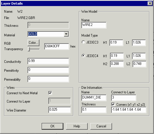 details settings for wire layers.