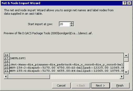 import wizard setting start line