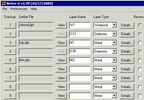 NETEX-G layer stackup