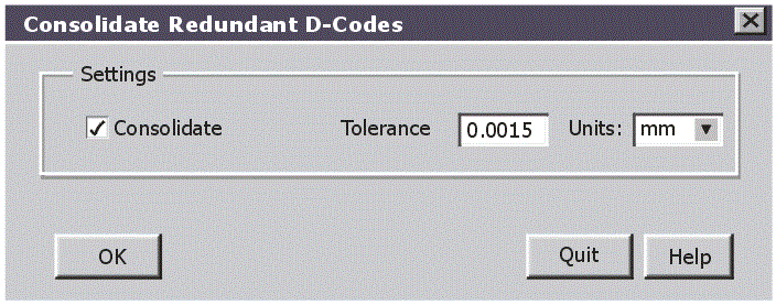 identifies redundant D-codes and consolidates multiple definitions into a single one.