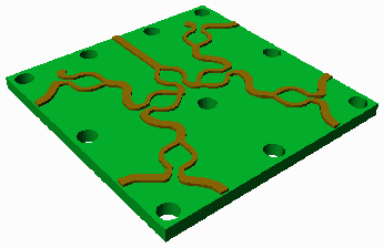 microwave splitter drawn in 3D application