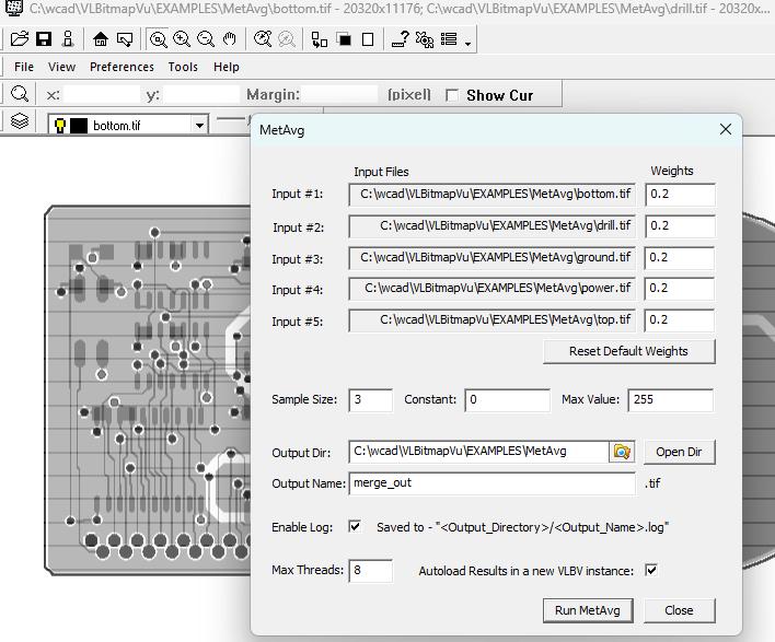 MetAvg - Merge multiple TIFF files with weighted average of input pixels