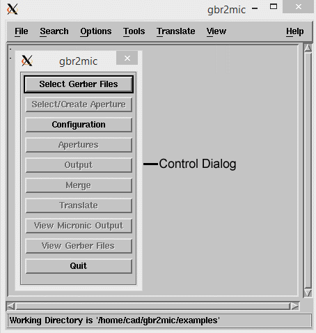 the control dialog