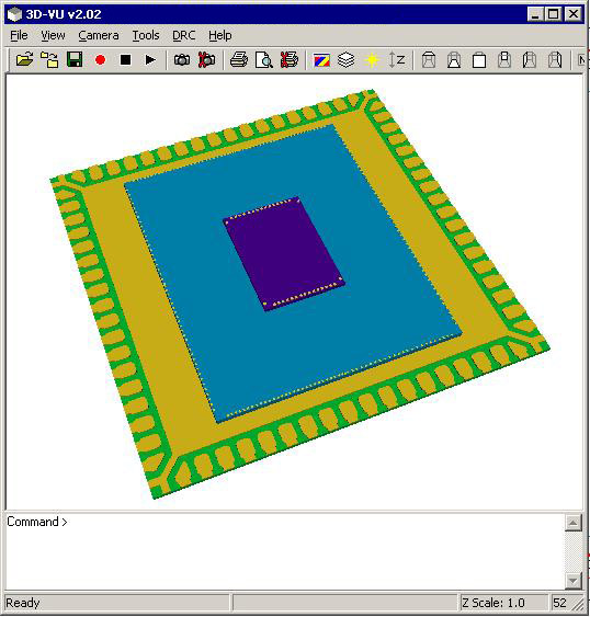 stacked die substrates (ignoring wires) 3D view