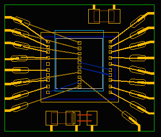 2D view of a stacked package with passives