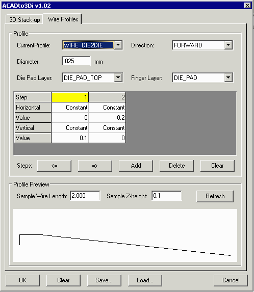 Creating a Profile for layer WIRE