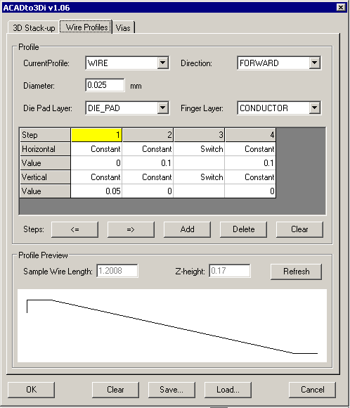 Creating a Profile for layer WIRE