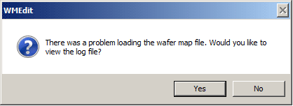 Error Message when the selected map file type does not match the file opened