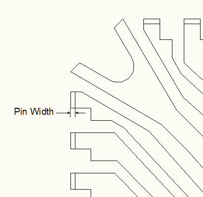 pin width and positioning.