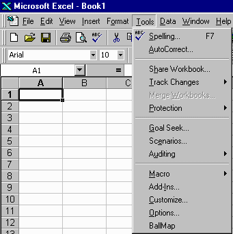 Ballmap should appear in your Excel Tools pulldown