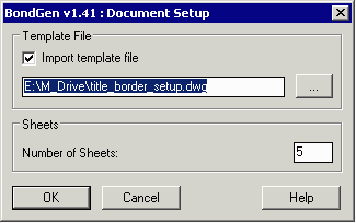 bondgen document setup dialog