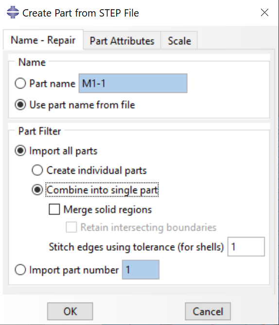importing STEP into abaqus to create a part.