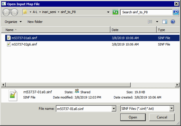 open the Unisem file from this dialog box open the Unisem file from this dialog box