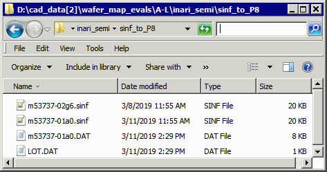 TEL P8 wafer file and lot file. TEL P8 wafer file and lot file.