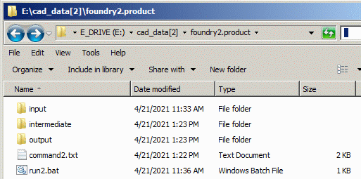 the 'root' directory contents of foundry2.product before running the .bat file