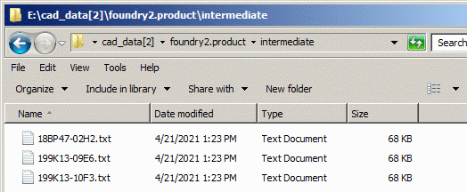 The intermediate directory - it will contain the files converted from SINF to SECS-EG(TXT)