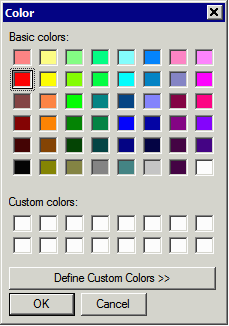 the color picker enables the user to select from either the the pre-built colors or create a custom RGB color.