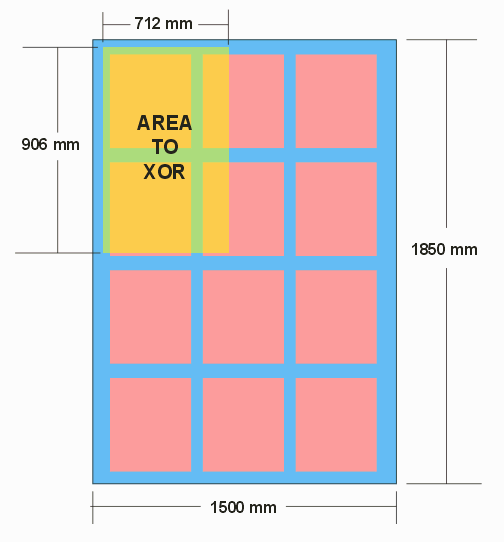 4 x 3 array on large area mask