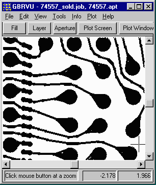 view of BGA metal layer with solid fill