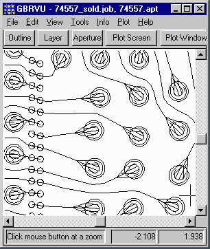 view of BGA metal layer in outline mode