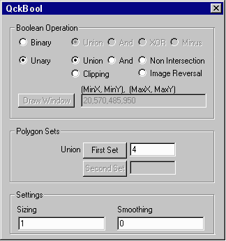dialog box settings for sizing up 1 um