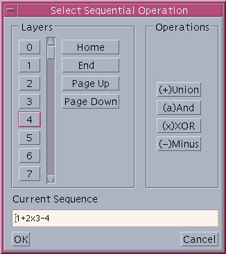 layer dialog for sequential operation