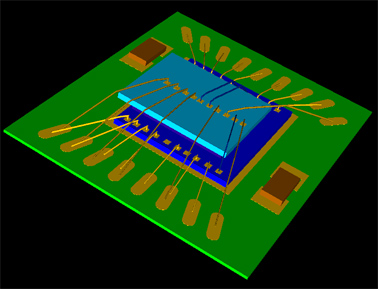 Stacked Die modeled using ACADto3Di and displayed by 3DVU