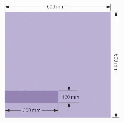 300 x 120 mm stripe at 50,800 DPI
