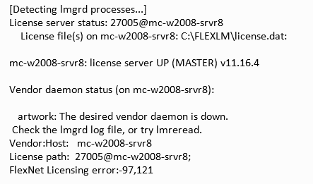Flexlm error 97.